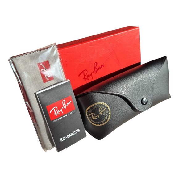 RayBan Sunglasses Box & Case ONLY Black Cleaning Cloth Set New *Empty* Original - Picture 1 of 10